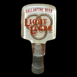 Vintage Ballantine Beer Tap Handle Light Lager Acrylic Knob 1950s–60s